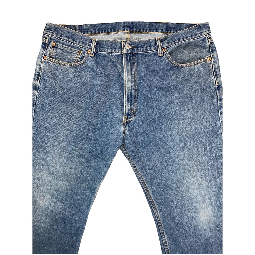 Levis 505 Regular Fit Straight Leg Denim Blue Jeans Mens Size 42X29